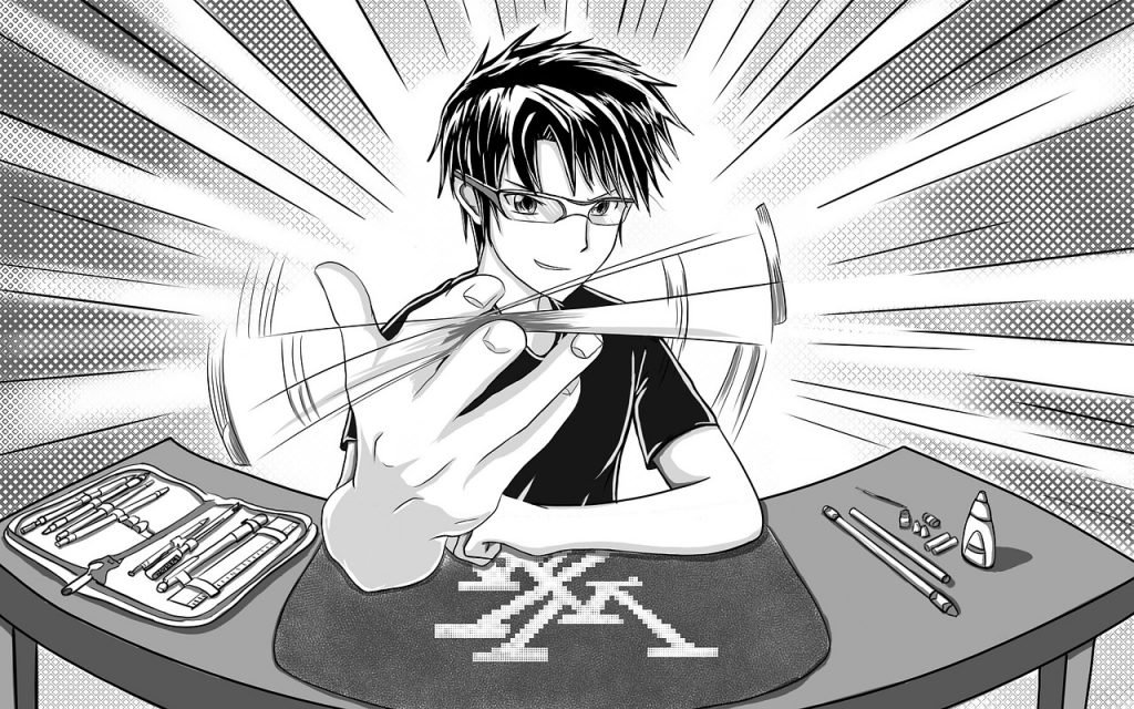 Manga Utako learning how to draw manga books